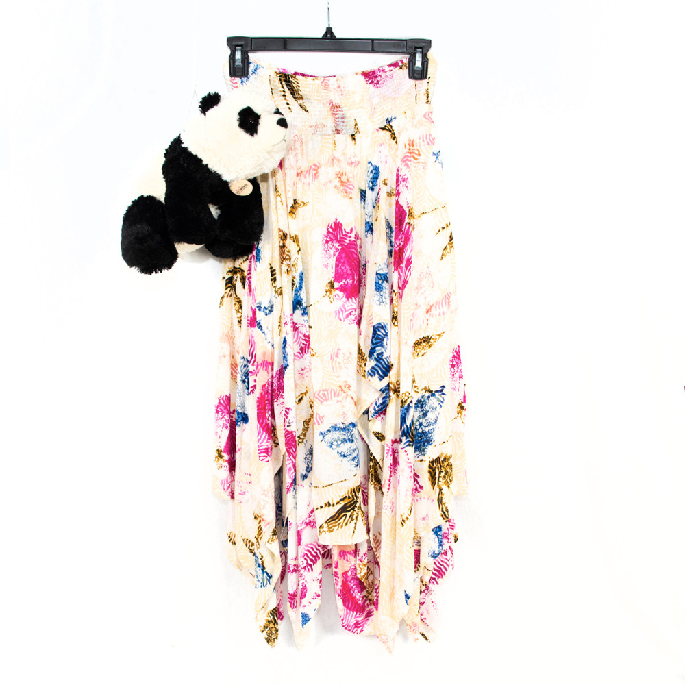 White, floral Free People handkerchief skirt